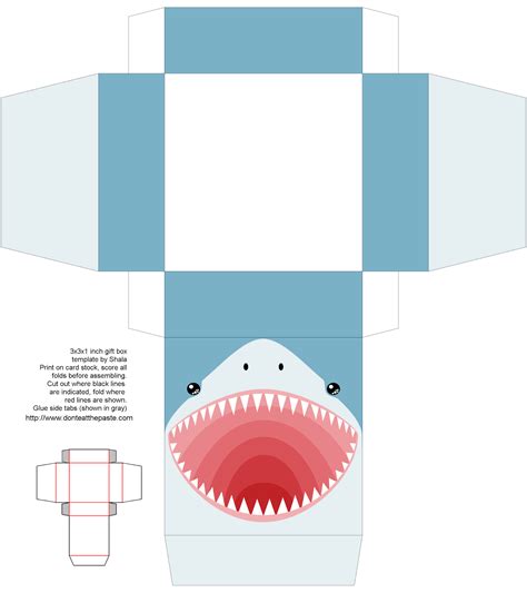 Printable Shark Box Shark Themed Party T Certificate Template