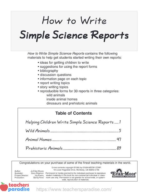 How To Write Simple Science Reports Grades 1 4 By Evan Moor Emc0395