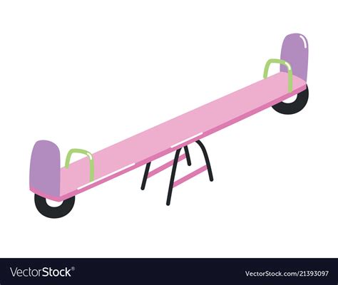Seesaw Or Teeter Totter With Handles Isolated Vector Image