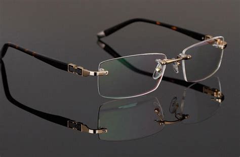 Mens Rimless Eyeglass Frames Metal Spectacle Frame Glasses
