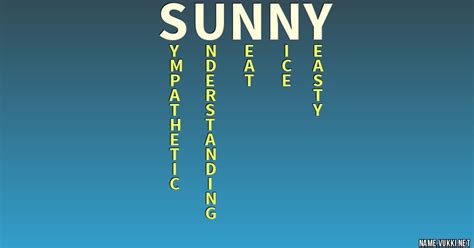 The Meaning Of Sunny Name Meanings