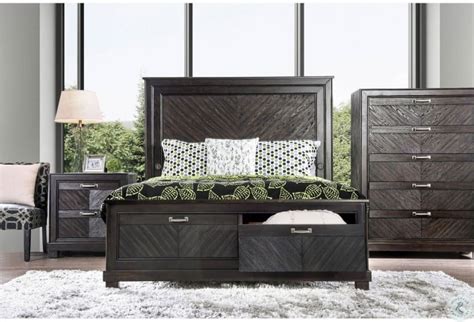 Argyros Espresso Queen Storage Panel Bed From Furniture Of America