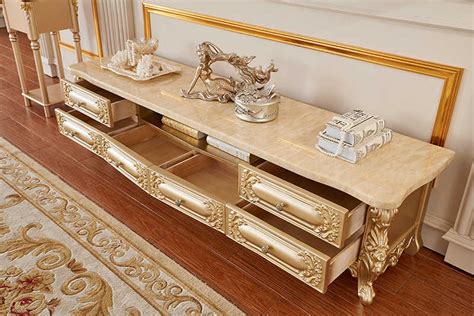 Classic Italian Royal Gold Carved Furniture Living Room