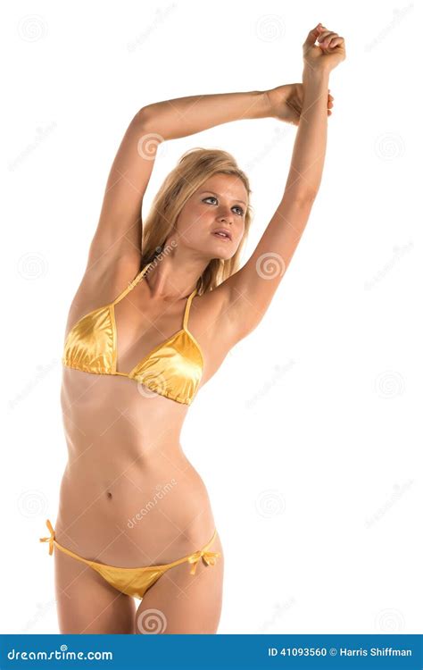Yellow Bikini Stock Photo Image Of Woman Blond Bikini
