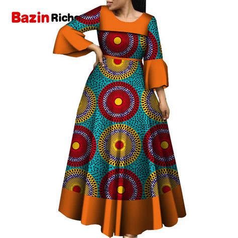 Women African Dress Shirt Long Sleeve African Dashiki Dresses Bazin