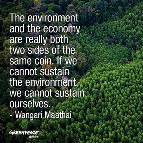 The Environment And The Economy Are Really Both Two Sides Of The Same Coin If We Cannot