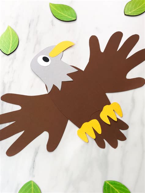 Handprint Bald Eagle Craft For Kids Free Template