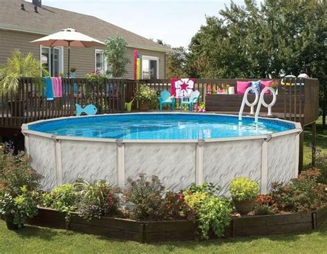 Round Above Ground Pool Landscaping Ideas English Landscaping Timber