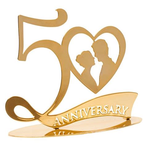 Topper 50th Anniversary Wedding Gold 16 Cm Planète Gateau