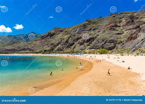 Playa De Las Teresitas Beach Tenerife Spain Canary Islands Editorial