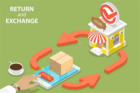 Product Exchange And Return Policy Purchase Refunding Stock Vector