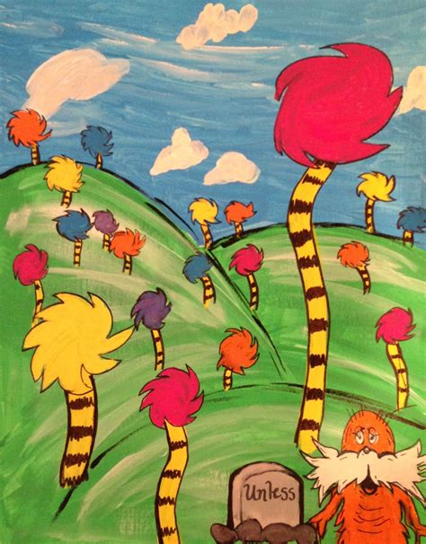 Dr Seuss Lorax Acrylic Painting Painting Canvas Painting Acrylic