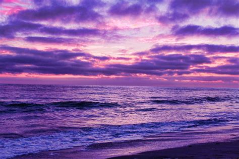 Purple And Pink Sky Sunset Clouds Tamarack Beach Carlsbad California Etsy Canada Sunset