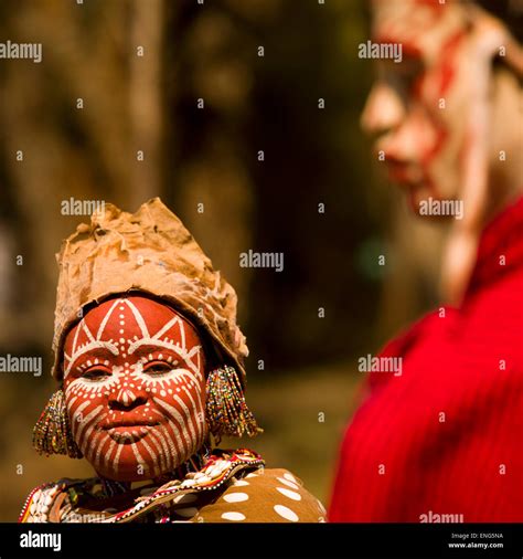 Kikuyu Tribe Woman With Facial Make Up Laikipia County Thomson Falls