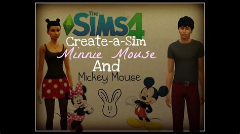 The Sims 4 Create A Sim Mickey And Minnie Mouse Youtube