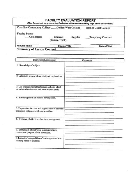 Faculty Self Evaluation Form Edit Fill Sign Online Handypdf