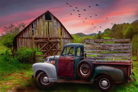Old Truck At The Barn Photograph By Debra And Dave Vanderlaan Pixels