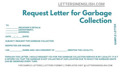 Request Letter For Garbage Collection Letter Of Request For