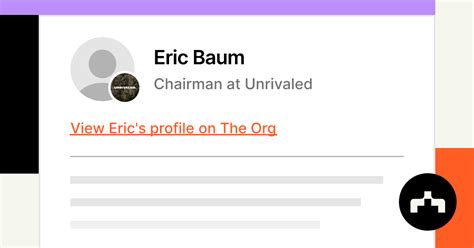 Eric Baum Chairman At Unrivaled The Org