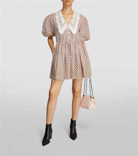 Sale Maje Linen Geometric Print Mini Dress Harrods Hk