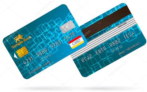 Real credit card front and back visa. Blue Classic Vector credit cards, front and back view — Stock Vector © beholdereye #3692349