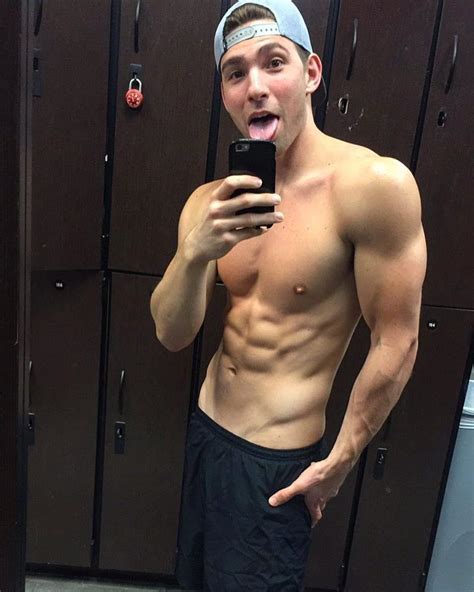 Cute Young Slim Fit Gay Twink Dude Abs Locker Room Selfie