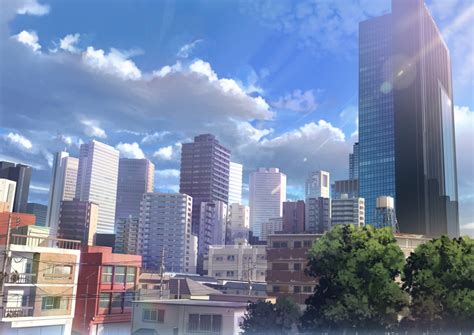 Wallpaper Anime Landscape City Buildings Realistic