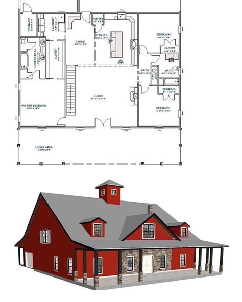 Residential Pole Barn Floor Plans Image To U