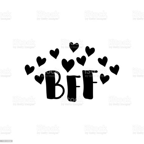 Bff Best Friends Forever Vector Illustration Lettering Ink Illustration