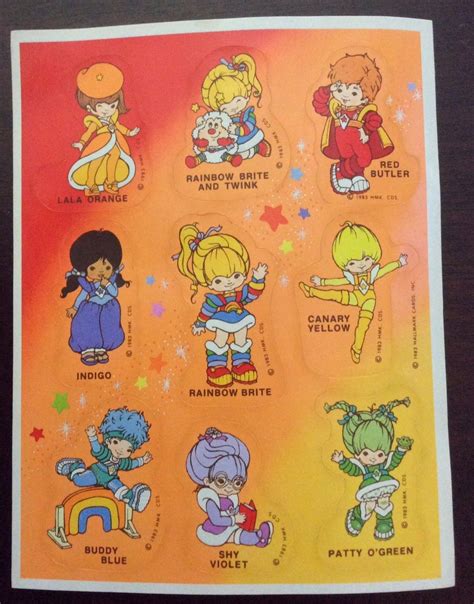 Vintage 80s Hallmark Rainbow Brite Sticker Sheet Lot 5