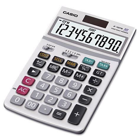Casio JF-100MS 10-Digit Desktop Calculator, Extra Large LCD Display ...