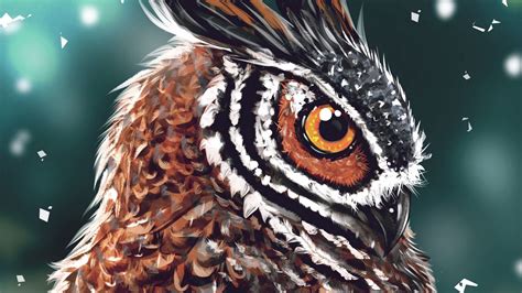 Download Wallpaper 1366x768 Owl Bird Art Head Eye