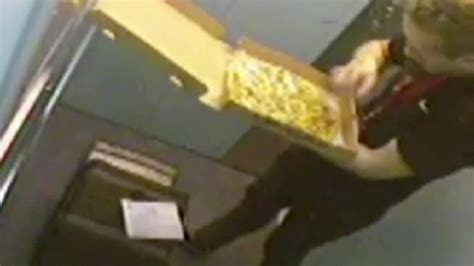 Pizza Delivery Man Caught Picking At Toppings On Cctv Video World News The Guardian