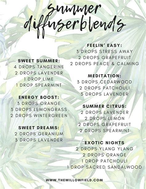 Favorite Summer Diffuser Blends — The Willow Field