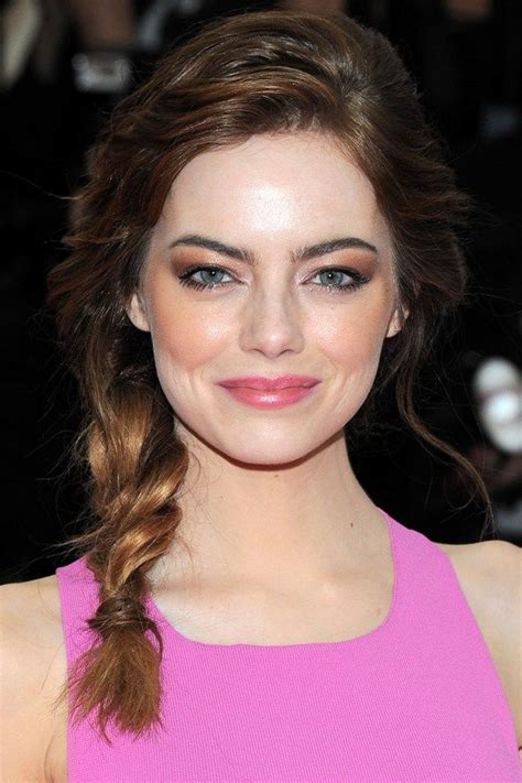 A Mussed Up Side Plait Was A Casual Complement To Emma Stones Summery