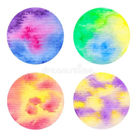 Hand Painted Watercolor Circles Set Stock Vector Illustration Of