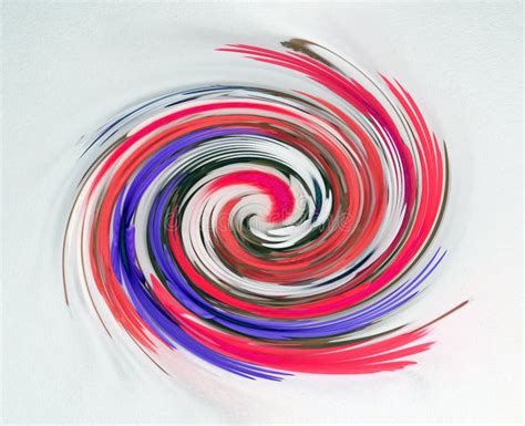 Design Element Abstract Red Blue Spiral Swirl On White Color