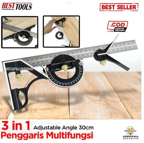 Jual Besttools Penggaris Siku L Waterpass Kombinasi Ukur Sudut Presisi Geser Busur Derajat