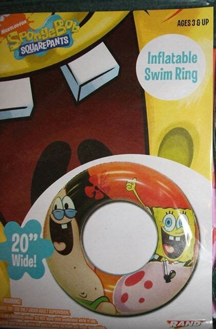 New Nickelodeon Spongebob Squarepants Inflatable Swim Ring Lot Of 2