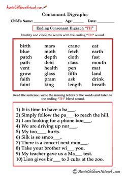 Consonant Digraphs - Aussie Childcare Network