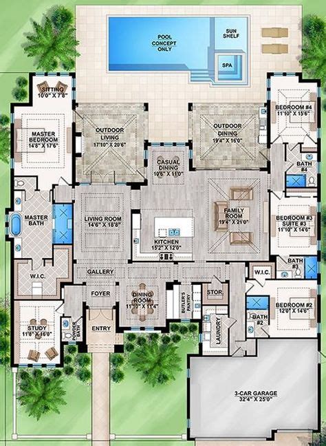25 Ideas House Plans 3000 Sq Ft Bath Coastal House Plans Florida