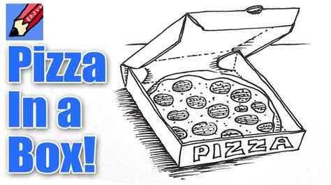 how to draw pizza in a box real easy youtube