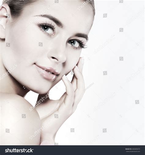 Closeup Portrait Sexy Whiteheaded Young Woman Stock Photo 400409473