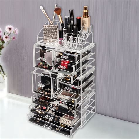 4 Pcs Makeup Organizer With 9 Tier Drawers And 2 Smalldrawers 95 X