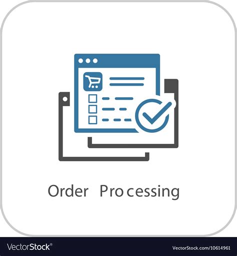Order Processing Icon Flat Design Royalty Free Vector Image
