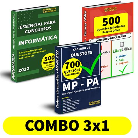 Combo Leve 3 E Pague 1 Apostilas Para Concursos Digitais Em PDF