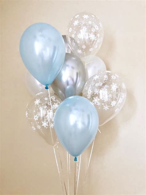 Blue Silver And Snowflake Balloon~winter Onederland First Birthday~baby