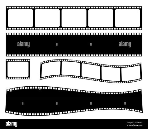 Set Of Film Strip Cinema Strip Roll 35mm Blank Slide Frame Vector