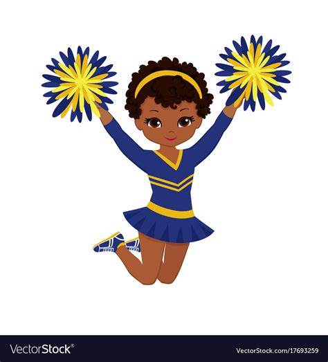 blue cheerleader cartoon