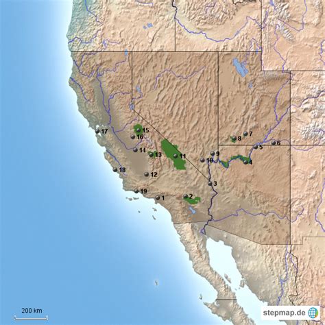 Stepmap Westcoast Landkarte Für Nordamerika